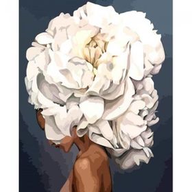 Canvas Hobby Canvas Çiçek Kadın 2 Renkli 50x65 cm Rulo Sayılarla Boyama Seti