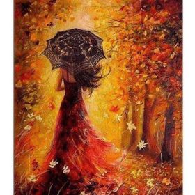 Canvas Hobby Canvas Güz Güzeli 90 x 110 cm Kasnaklı Sayılarla Boyama Seti