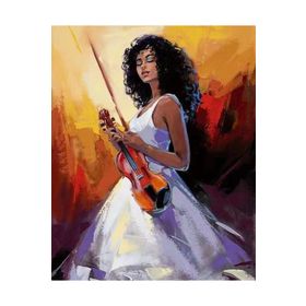 Canvas Hobby Canvas Huzurlu Kemancı 40 x 50 cm Kasnaklı Sayılarla Boyama Seti