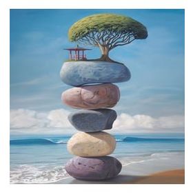 Canvas Hobby Canvas Huzurlu Yaşamak 70 x 90 cm Kasnaklı Sayılarla Boyama Seti