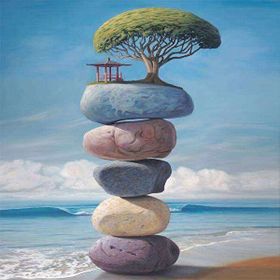 Canvas Hobby Canvas Huzurlu Yaşamak 90 x 110 cm Kasnaklı Sayılarla Boyama Seti