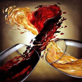 Canvas Hobby Canvas İki Kadeh 70 x 90 cm Kasnaklı Sayılarla Boyama Seti