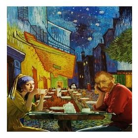 Canvas Hobby Canvas İnce Küpeli Kız ve Gogh 90 x 110 cm Kasnaklı Sayılarla Boyama Seti