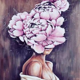 Canvas Hobby Canvas Kadının Adı Huzur 1 50x65 cm Rulo Sayılarla Boyama Seti