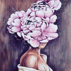 Canvas Hobby Canvas Kadının Adı Huzur 1 50x65 cm Rulo Sayılarla Boyama Seti