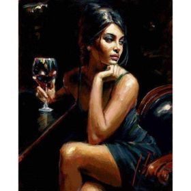 Canvas Hobby Canvas Kadının Bakışı 90 x 110 cm Kasnaklı Sayılarla Boyama Seti