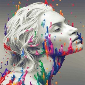 Canvas Hobby Canvas Kadının Renkli Yüzü 70 x 90 cm Kasnaklı Sayılarla Boyama Seti