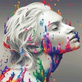 Canvas Hobby Canvas Kadının Renkli Yüzü 70 x 90 cm Kasnaklı Sayılarla Boyama Seti