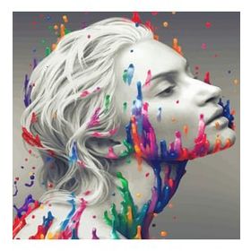 Canvas Hobby Canvas Kadının Renkli Yüzü 70 x 90 cm Kasnaklı Sayılarla Boyama Seti