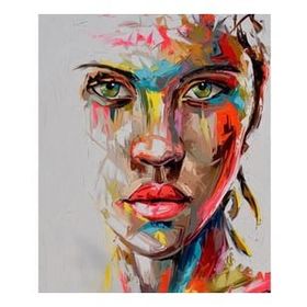 Canvas Hobby Canvas Kadının Renkli Yüzü 70 x 90 cm Kasnaklı Sayılarla Boyama Seti