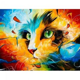 Canvas Hobby Canvas Kedi Portre 2 50x65 cm Rulo Sayılarla Boyama Seti