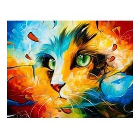 Canvas Hobby Canvas Kedi Portre 2 50x65 cm Rulo Sayılarla Boyama Seti