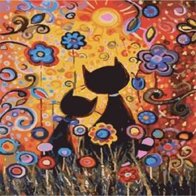 Canvas Hobby Canvas Kedilerin Rüyası 70 x 90 cm Kasnaklı Sayılarla Boyama Seti