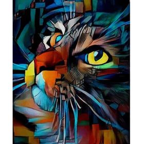 Canvas Hobby Canvas Kedinin Bakışı 2 50x65 cm Rulo Sayılarla Boyama Seti