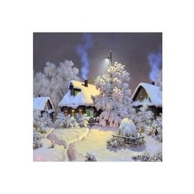 Canvas Hobby Canvas Kış Gelince 50x65 cm Rulo Sayılarla Boyama Seti