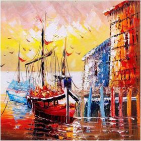 Canvas Hobby Canvas Kıyı Şeridi 50x65 cm Rulo Sayılarla Boyama Seti