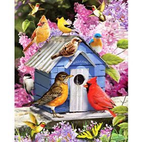 Canvas Hobby Canvas Kuşların Evi 50x65 cm Rulo Sayılarla Boyama Seti