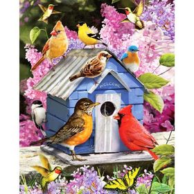 Canvas Hobby Canvas Kuşların Evi 50x65 cm Rulo Sayılarla Boyama Seti
