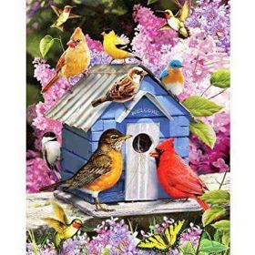 Canvas Hobby Canvas Kuşların Evi 50x65 cm Rulo Sayılarla Boyama Seti