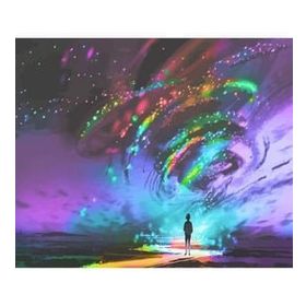 Canvas Hobby Canvas Kuzey Işıkları ve Çocuk 50 x 65 cm Kasnaklı Sayılarla Boyama Seti