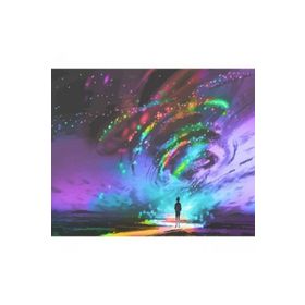 Canvas Hobby Canvas Kuzey Işıkları ve Çocuk 50 x 65 cm Kasnaklı Sayılarla Boyama Seti