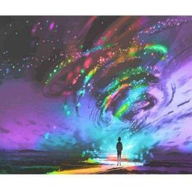 Canvas Hobby Canvas Kuzey Işıkları ve Çocuk 70 x 90 cm Kasnaklı Sayılarla Boyama Seti