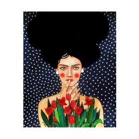 Canvas Hobby Canvas Laleli Kadın 70 x 90 cm Kasnaklı Sayılarla Boyama Seti