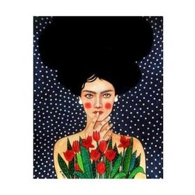 Canvas Hobby Canvas Laleli Kadın 70 x 90 cm Kasnaklı Sayılarla Boyama Seti