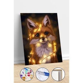 Canvas Hobby Canvas Led Işıklı Tilki 50 x 65 cm Kasnaklı Sayılarla Boyama Seti