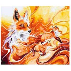 Canvas Hobby Canvas Led Işıklı Tilki 50 x 65 cm Kasnaklı Sayılarla Boyama Seti