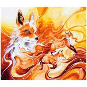 Canvas Hobby Canvas Led Işıklı Tilki 50 x 65 cm Kasnaklı Sayılarla Boyama Seti