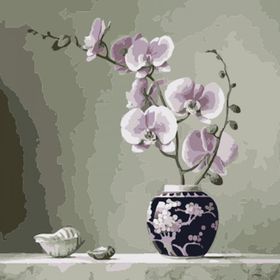Canvas Hobby Canvas Masa Vazo Çiçek Bitiş 90 x 110 cm Kasnaklı Sayılarla Boyama Seti