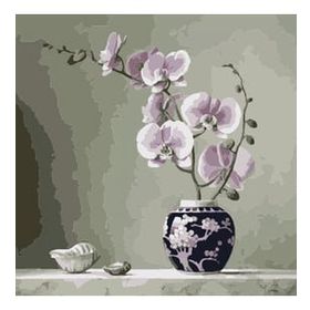 Canvas Hobby Canvas Masa Vazo Çiçek Bitiş 90 x 110 cm Kasnaklı Sayılarla Boyama Seti