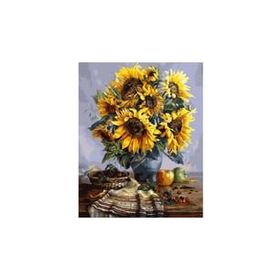 Canvas Hobby Canvas Masa ve Ayçiçek 40 x 50 cm Kasnaklı Sayılarla Boyama Seti