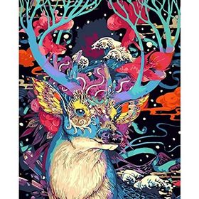 Canvas Hobby Canvas Mitoloji ve Geyik 40 x 50 cm Kasnaklı Sayılarla Boyama Seti