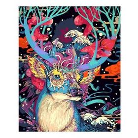 Canvas Hobby Canvas Mitoloji ve Geyik 60 x 75 cm Kasnaklı Sayılarla Boyama Seti