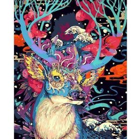 Canvas Hobby Canvas Mitoloji ve Geyik 90 x 110 cm Kasnaklı Sayılarla Boyama Seti