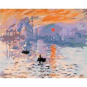 Canvas Hobby Canvas Monet Gün Doğumu 60 x 75 cm Kasnaklı Sayılarla Boyama Seti