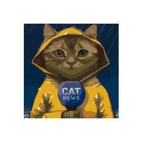 Canvas Hobby Canvas Muhabir Kedi 40 x 50 cm Kasnaklı Sayılarla Boyama Seti
