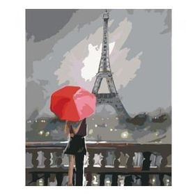 Canvas Hobby Canvas Pariste Aşk 50 x 65 cm Kasnaklı Sayılarla Boyama Seti