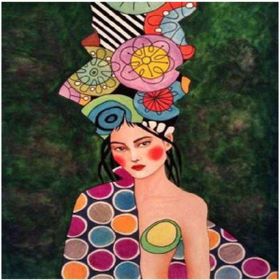 Canvas Hobby Canvas Renkler ve Kadın 90 x 110 cm Kasnaklı Sayılarla Boyama Seti