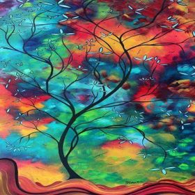 Canvas Hobby Canvas Renkli Ağaç 90 x 110 cm Kasnaklı Sayılarla Boyama Seti