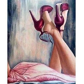 Canvas Hobby Canvas Topuklu Ayakkabılar 90 x 110 cm Kasnaklı Sayılarla Boyama Seti