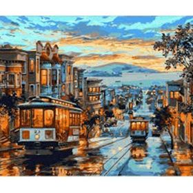 Canvas Hobby Canvas Tramvay 40x50 cm Kasnaklı Sayılarla Boyama Seti