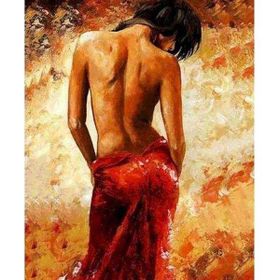 Canvas Hobby Canvas Tutkulu Kadın 40x50 cm Kasnaklı Sayılarla Boyama Seti