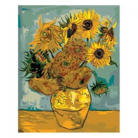 Canvas Hobby Canvas Van Gogh Ayçiçekleri 90 x 110 cm Kasnaklı Sayılarla Boyama Seti