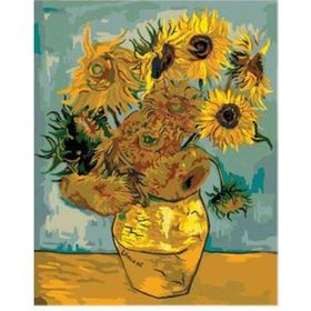 Canvas Hobby Canvas Van Gogh Ayçiçekleri 90 x 110 cm Kasnaklı Sayılarla Boyama Seti