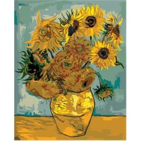 Canvas Hobby Canvas Van Gogh Ayçiçekleri 90 x 110 cm Kasnaklı Sayılarla Boyama Seti