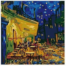 Canvas Hobby Canvas Van Gogh Teras Kafe 40x50 cm Kasnaklı Sayılarla Boyama Seti