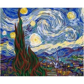 Canvas Hobby Canvas Van Gogh Yıldızlı Geceler 90 x 110 cm Kasnaklı Sayılarla Boyama Seti